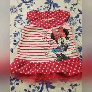 3 Items! Pink Disney Minnie Mouse Pants & Sleeveless Striped Top, Bambi Hoodie